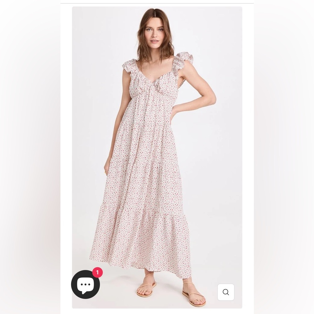 NWT English Factory Pink Floral Ruffle Maxi Dress